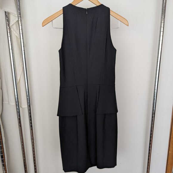 Theory Dellera in Black Stretch Knit Sleeveless Peplum Sheath Dress Size 0 NWOT - Picture 4 of 4